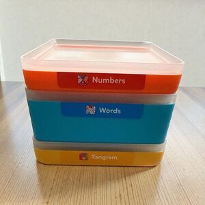 OSMO Kit Education Learning Bundle Tangrams Numbers & Words Stackable Boxes Tile